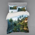 thumbnail image 1 of Ambesonne Landscape Bedding Set 4 Pcs, Palm Trees Morning, Queen, Green, 1 of 3
