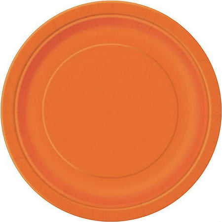 Way to Celebrate! Orange Paper Dinner Plates, 9in, 20ct