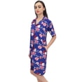 thumbnail image 1 of Bimba Chemise de Nuit à Col Rabattu Imprimé Floral Bleu Royal pour Femmes - 18, 1 of 6