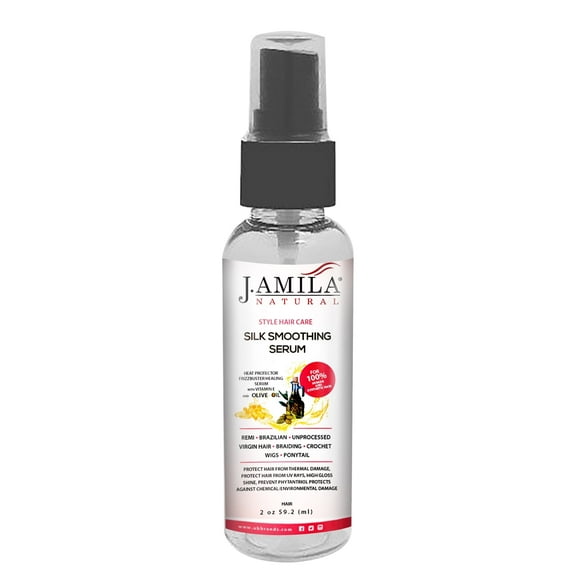 J. Amila Olive Oil Silk Smoothing Hair Serum Vitamin E for Frizz Control All Hair Types 2oz