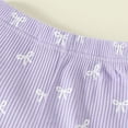 thumbnail image 7 of Xyant Toddler Baby Girl Summer Clothes Floral Outfits Infant Spring Waffle Short Sleeve Shirt Tops Cute Shorts Set (Light Purple,12-18 Months), 7 of 7