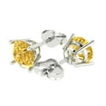 thumbnail image 2 of Clara Pucci 4Ct Natural Citrine Round Cut VVS1 Push Back Stud 14k Solid hypoallergenic Gold Designer Earrings For November, 2 of 7