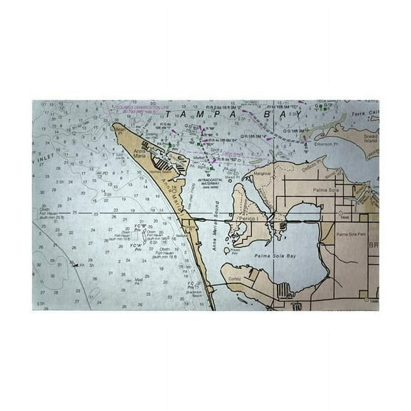 Betsy Drake DM11424 Anna Maria Island, FL Nautical Map Door Mat - 18 x 26 in.