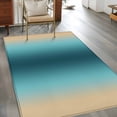 thumbnail image 2 of 3'x5' Rug for Living Room Bedroom, Turquoise Yellow Ombre Washable Area Rugs Non-Slip Carpet Mats, Farmhouse Modern Gradient Art Indoor Low Pile Area Rug Runner for Kitchen, Mudroom, 2 of 8