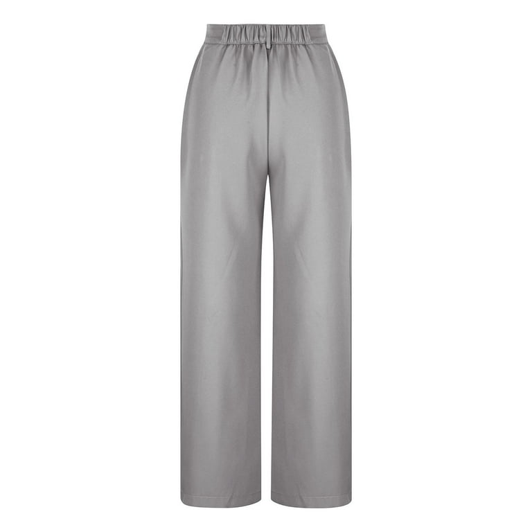 Wide Leg Pants for Women High Waisted Comfy Loose Fit Suit Pants Summer Casual Full Length Business Pants with Pockets (X-Large, Gray 29)