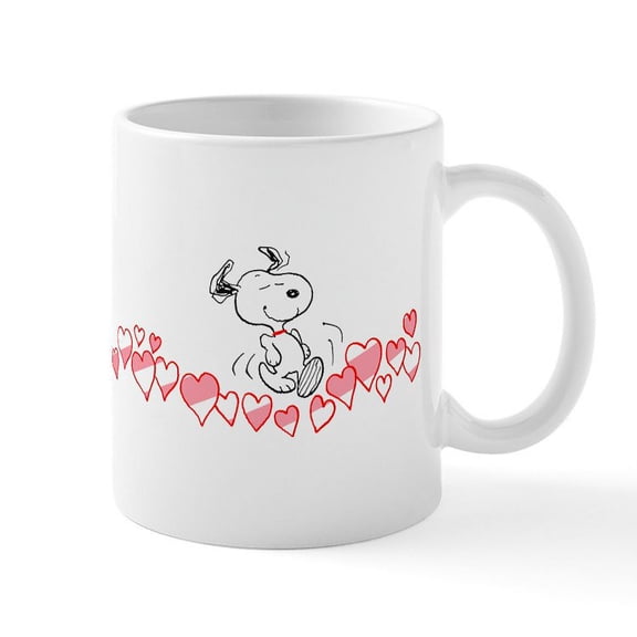 CafePress - Happy Hearts Mug - 11 oz Ceramic Mug - Novelty Coffee Tea Cup