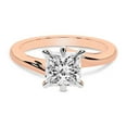thumbnail image 4 of IGI Certified 1 Carat Princess Shape Lab Grown Diamond Engagement Ring | 14K Rose Gold | Seraphina Twist Prongs Solitaire Diamond Ring | FG-VS1-VS2 Quality Friendly Diamonds, 4 of 6