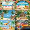 thumbnail image 2 of Fondo de fotografía de verano con flores tropicales, Aloha, Luau, mar, tabla de surf, fiesta de vacaciones, cumpleaños, accesorios de decoración, 2 of 5