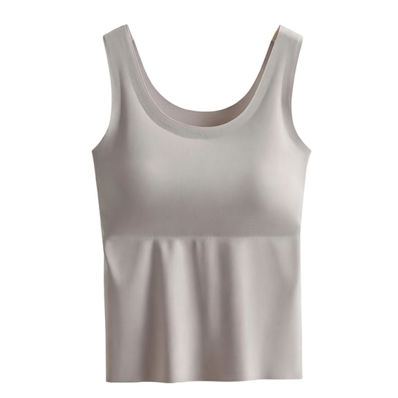 FNFYFH Built in Bra Tank Tops for Women Seamless Comfort Layering Undershirts Sleeveless Basic Summer Shirt