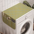 thumbnail image 1 of Abstract Washing Machine Organizer, Round 4 Leaf Repeating Retro Circles Classic Vintage Feels, Anti-slip Fabric Top Cover for Washer and Dryer, Mustard Slate Blue, by Ambesonne, 1 of 1