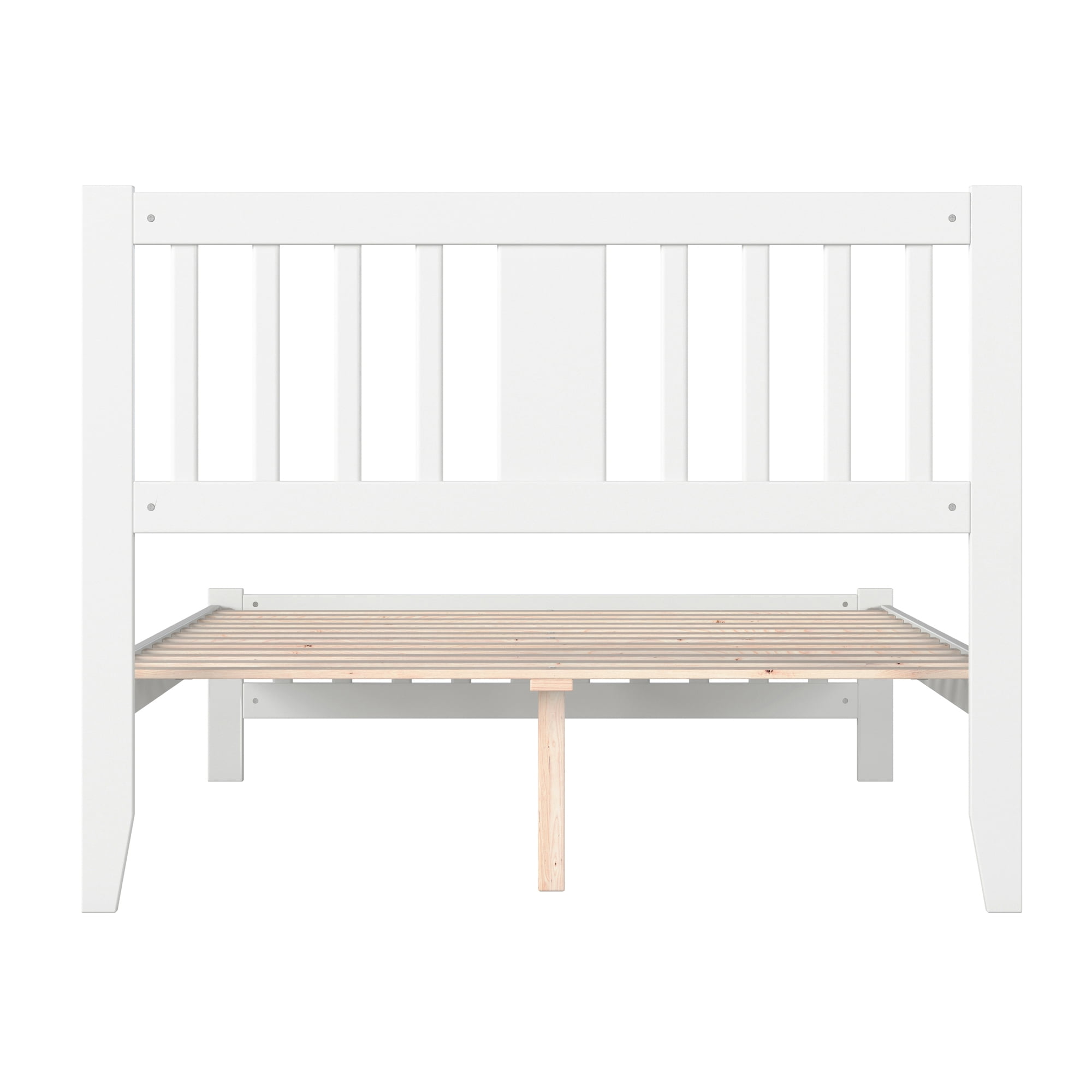 AFI Tahoe 14" Full Wood Platform Bed with Slatted Headboard and Footboard, White