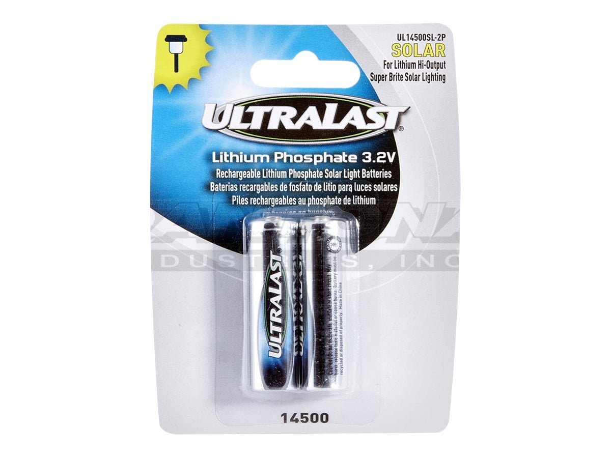 Ultralast UL14500SL-2P 14500 Lithium Batteries for Solar Lighting, 2 pk