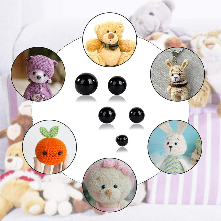 Safety Eyes 150Pcs 6-12 mm Plastic Safety Eyes Craft Eyes with 150Pcs  Washers for Amigurumi Stuffed Animal Crochet Projects Teddy Bear Puppet Toys  DIY Crafts Making 