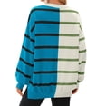 thumbnail image 4 of Womens Striped Pullover Sweater Crew Neck Long Sleeve Knitted Color Block Casual Loose Lightweight Sweaters for Women, 4 of 5