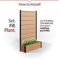 thumbnail image 5 of 72in H x 46in W x 13in L (1 Screen w/ Planter) Freestanding Enclo Florence Cedar Color Privacy Fence Screen with Planter Box, Outdoor Vinyl Privacy Screen Panel for Patio & Air Conditioner, EC18024, 5 of 10