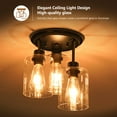 thumbnail image 6 of FRIDEKO HOME 3-Light Semi Flush Mount Ceiling Light, E26 Base, Clear Glass Shades, Matte Black Kitchen Light Fixtures for Dining Room, Hallway, Living Room (Without Bulb), 6 of 11