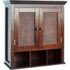 Evelyn Two-Door Wall Cabinet with Cubbies, Espresso