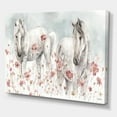 thumbnail image 1 of Designart watercolors Pink Wild Horses Canvas Wall Art, 1 of 3