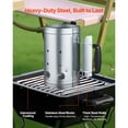 thumbnail image 3 of 4LBS Charcoal Chimney Starter, Heavy-Duty Galvanized Steel Rapid Charcoal Lighter with Heat Insulated Handle, Ventilated Quick Ignition BBQ Chimney Starter for Outdoor Barbecue Grill, 3 of 12