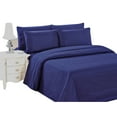 thumbnail image 4 of Hong and Arts Inc. Marina Decoration Soft Silky Zipper Solid Rayon from Bamboo All Season Duvet Cover Set with Corner Tie and Hidden Zipper Navy Blue, 4 of 5