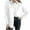 White, variant on Collared Tops Women Color Block Button-Down Shirts, Womens Long Sleeves Casual Blouse High Low V-Neck Loose Tunic T-Shirt