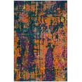 thumbnail image 3 of SAFAVIEH Madison Ivory Abstract Area Rug, Blue/Orange, 5'1" x 7'6", 3 of 7