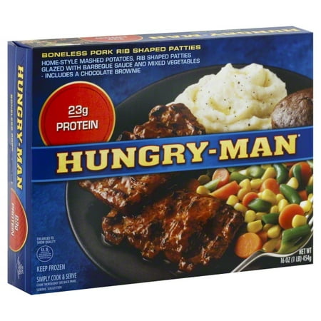 Hungry-Man® Boneless Pork Rib Shaped Paties Frozen Dinner 16 oz.
