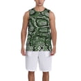 thumbnail image 4 of Easygdp Green Snakeskin Men's Mesh Basketball Jersey Quick Drying Sleeveless Shirts Fitted Muscle Tank Tops Sport Round Neck T-Shirt - 4X-Large, 4 of 9