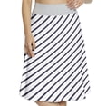 thumbnail image 1 of Women's Striped Modern Minimal Harbor Lines A-line Printed Skirt Casual Wear, L, Indigo and White, by Ambesonne, 1 of 1