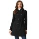 thumbnail image 1 of Abrigo de invierno Allegra K mujer cuello Peter Pan doble botonadura bolsillo inclinado Negro XL, 1 of 6