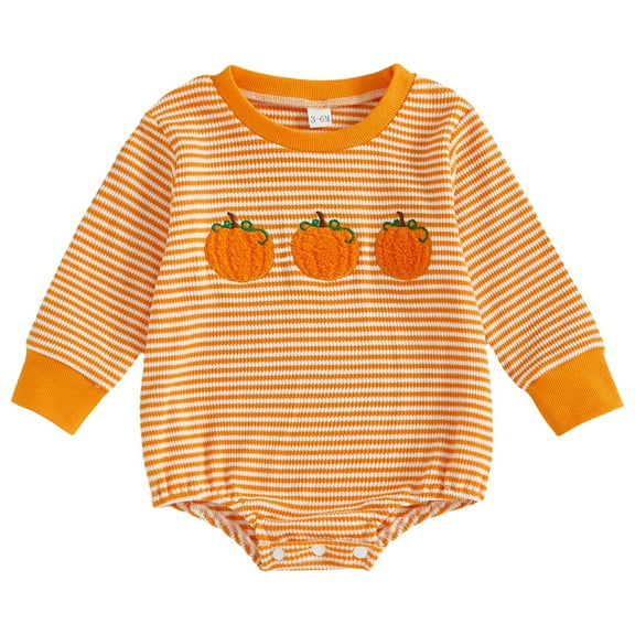 JLMSPLWG Girls Outfits Size 8 Onesies for Halloween Onesie Baby Boy Onesies Long Sleeve Baby Onesies Baby Bodysuits Boy Baby Clothes, Orange 12-18 Months