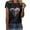 Black, variant on IROINNID Women's Round Neckline T-Shirt Short Sleeve Casual Tops Women Tops 4th Of July