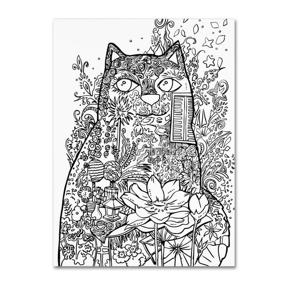 Trademark Fine Art 'Lotus Cat 2' Canvas Art by Oxana Ziaka