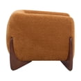 thumbnail image 4 of Noble House Modern Upholstered Boucle Arm Chair,Tuxedo Design with Unique Triangular Birch Legs,Caramel, 4 of 9