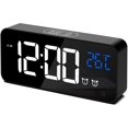thumbnail image 1 of Alarm Clock, Digital Clock with Temperature Display, Snooze, USB Powered Rechargeable Clock with Dual Alarms for Bedroom, Bedside, Office and Travel, 1 of 2