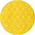 thumbnail image 1 of Ahgly Company Indoor Round Oriental Yellow Traditional Area Rugs, 6' Round, 1 of 4