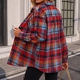 thumbnail image 3 of Dweltoz Women's Plaid Flannel Shirt Soft Long Sleeve Lightweight Casual Button Down Jacket with Pockets 2026 Fall Fashion Blouses,Multicolor M, 3 of 3