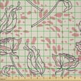 thumbnail image 2 of Ambesonne Floral Fabric by the Yard Microfiber, Romantic Roses and Spots, 10 Yards, Eggshell Plum and Blush, 2 of 2