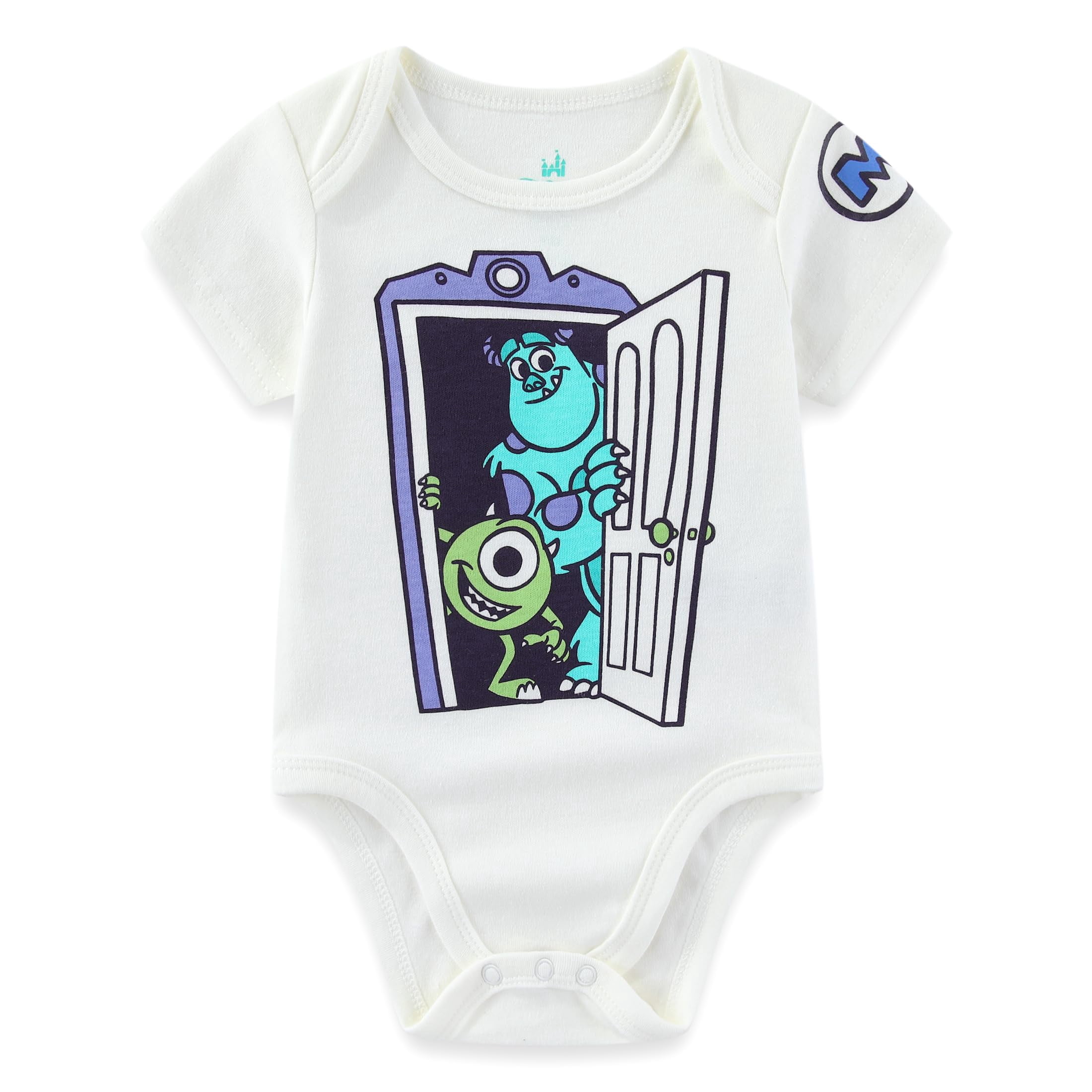 Disney Monsters Inc. Mike Wazowski James P. Sullivan Bodysuit Creeper (Baby Boys), 3 Pack, Sizes 3M-12M