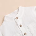 thumbnail image 5 of GYRATEDREAM Infant Baby Boys Summer Outfits Short Sleeve Solid Color Button down Shirt Top and Jogger Shorts Set Toddler Casual Fashion Clothes White for 6 Months-5 Years, 5 of 8