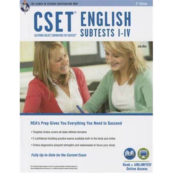 Pre-Owned CSET English Subtests I-IV Book + Online (Paperback) 0738612022 9780738612027