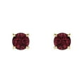 thumbnail image 2 of 14k Yellow Gold 5mm Round Mozambique Garnet Earrings Stud Earring for Women - .8 Grams, 2 of 2
