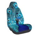 thumbnail image 1 of Wukai Beautiful Blue Peacock Full Set Car Seat Covers with Soft Padding Universal Auto Front Seats Protector and Cushion Mat, 1 of 5