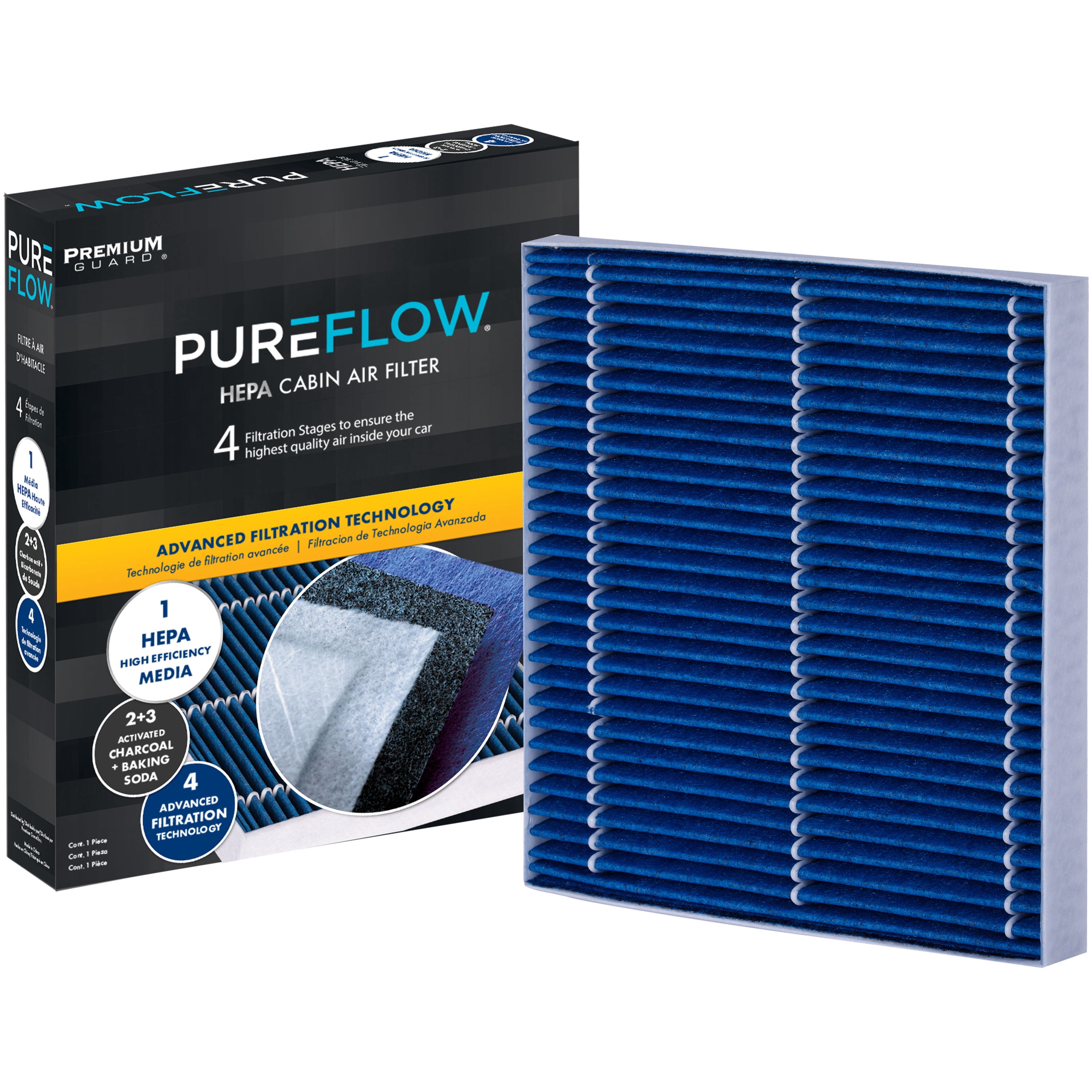 PUREFLOW PC4313HX HEPA Cabin Air Filter | Fits 2011-2015 Ram 1500 5.7L, 2500 5.7L, 6.7L, 3500 5.7L, 6.7L, 5500 6.7L, 4500 6.7L; 2007-2017 Jeep Patriot, Compass 2.0L, 2.4L