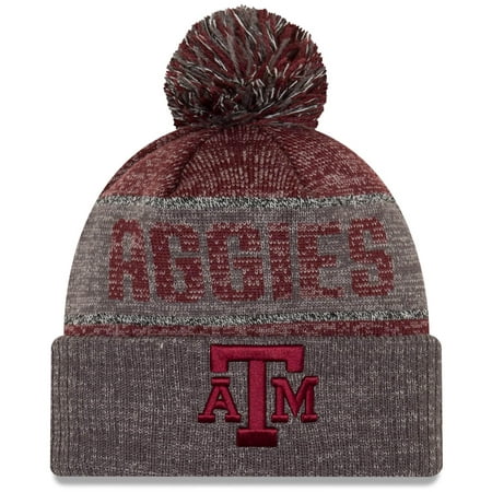 Texas A&M Aggies New Era Team Freeze Cuffed Knit Hat with Pom - Maroon - OSFA