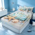 thumbnail image 3 of Erosebridal Coastal Animal Zipper Twin Comforter Sets with Fitted Sheet and 2 Pillowcases, Ocean Starfish Seashell Zipper Bedding Set, Gray Reversible, 3 of 7