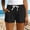 Black, variant on Shorts for Women Mesh Fabric with Pockets High Waisted Stretch Knee Length Shorts for Women Summer Walking Swim Shorts Mint Green,XS
