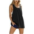 thumbnail image 3 of Juslio Womens Tank Tops Crew Neck Sporty Tank Tops Solid, Color Casual Breathable Tank Top, 3 of 9