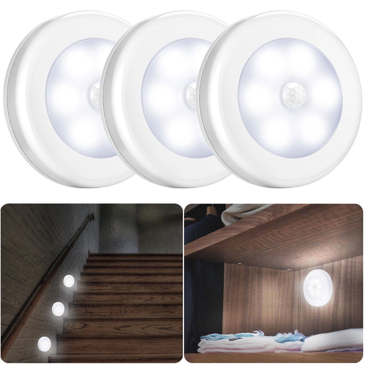 LED Motion Sensor Light Battery-Powered 