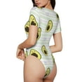 thumbnail image 3 of Easygdp Avocado Of A Hear Women'S Waist-Cinching Short-Sleeved Onesie, Olastic Onesiet,Snaps At Bottom,Easy To Put On And Take Off - Large, 3 of 9